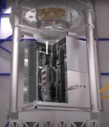 Silicon mirror hanging inside the E-TEST cryostat amos